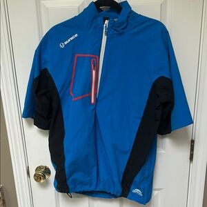 Sunice Blue and Black Short Sleeve Jacket Rain Zephal Size M